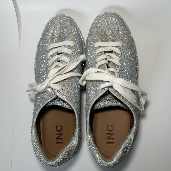 INC International Concepts Lolaf Iridescent Rhinestone Sneakers Womens Size 9.5 - Picture 4 of 11